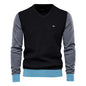 AIOPESON Spliced Cotton Men's Sweater