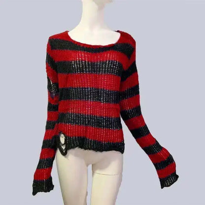 Punk Gothic Long Striped Cool Sweater/Jumper