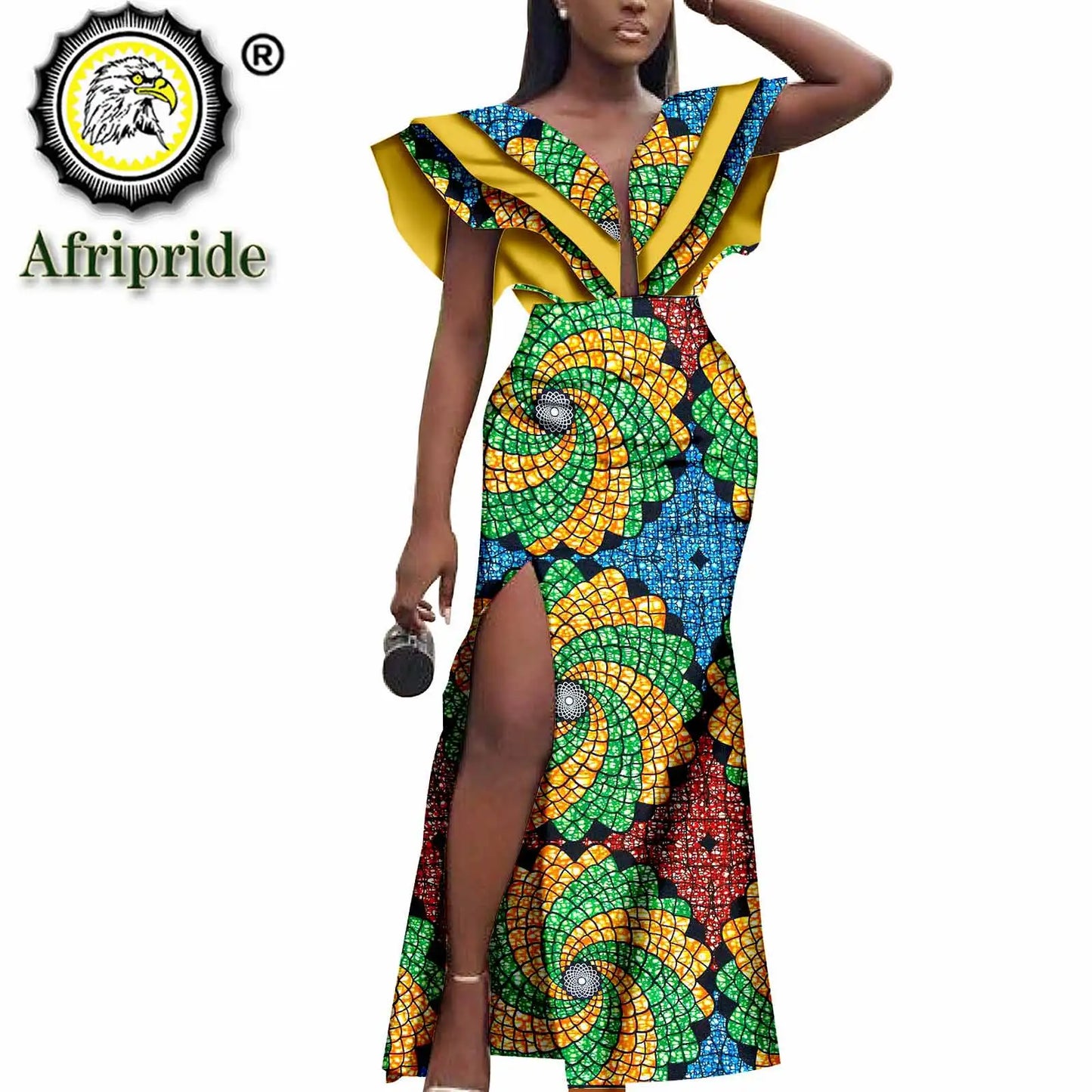 African Ankara Print Wax Batik Women's Dresses