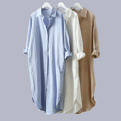 Woman's Long Section Blouse Shirt/Dress