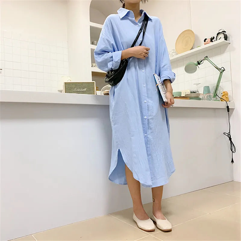 Woman's Long Section Blouse Shirt/Dress