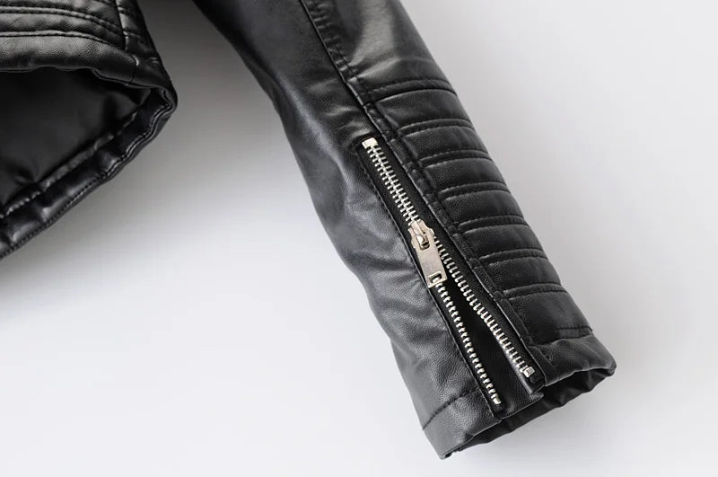 New Fashion Women Motorcycle Faux Leather Jackets