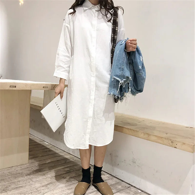 Woman's Long Section Blouse Shirt/Dress