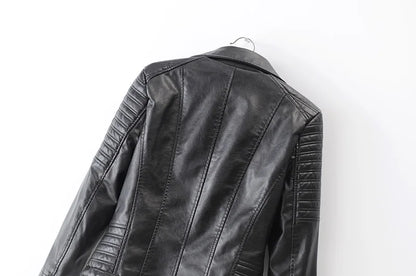 New Fashion Women Motorcycle Faux Leather Jackets