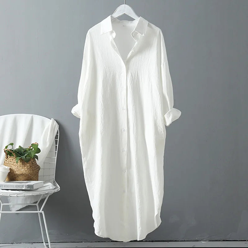 Woman's Long Section Blouse Shirt/Dress