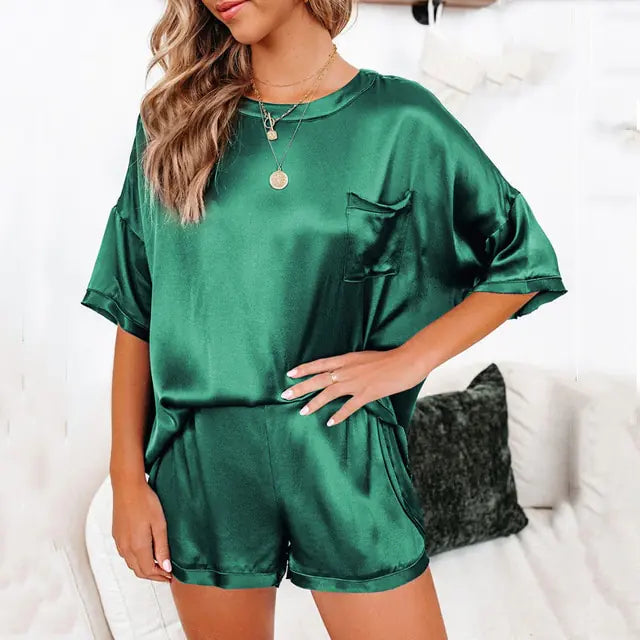 Satin Pajamas Set Women