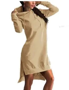 The Irregular Hooded Long Sleeve Dress Sweatshirt