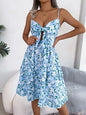 Printed Plunge Cup Sleeve Cami Dress