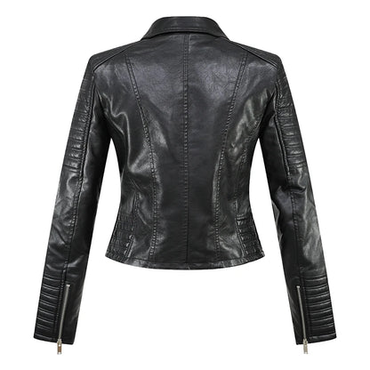 New Fashion Women Motorcycle Faux Leather Jackets