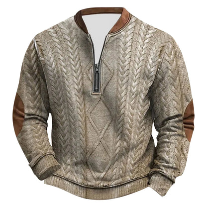 Men's Outdoor Casual Pullover Fashion Textured Daily Sweatshirt