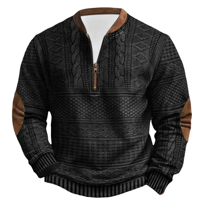 Trendy Oversize Sweatshirts For Man - Casual Long Sleeve Hoodless Pullover, Textured Fabric