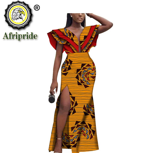 African Ankara Print Wax Batik Women's Dresses