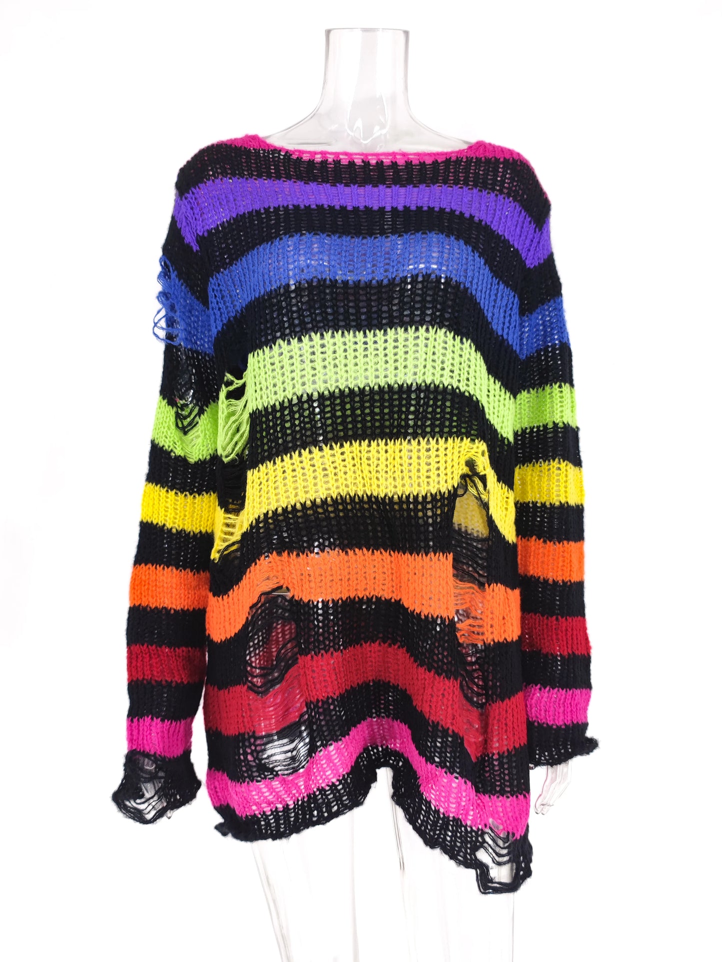 Punk Gothic Long Striped Cool Sweater/Jumper