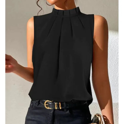 Fashion Off-Shoulder Black Office Ladies Casual Short Sleeve Top/Shirt/Blouse