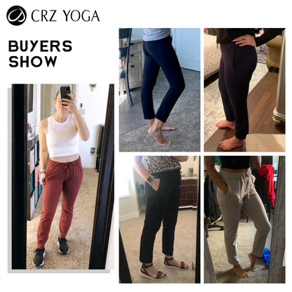 CRZ YOGA 4-Way Stretch Golf Pants for Women Tall 31", Travel Casual Sweatpants Lounge Workout Athletic Trousers with Pockets