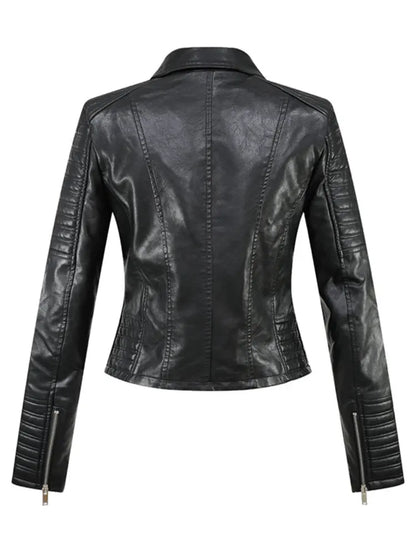 New Fashion Women Motorcycle Faux Leather Jackets