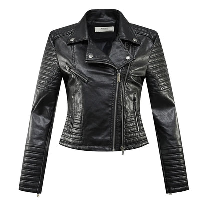 New Fashion Women Motorcycle Faux Leather Jackets