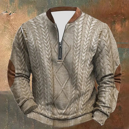 Men's Outdoor Casual Pullover Fashion Textured Daily Sweatshirt