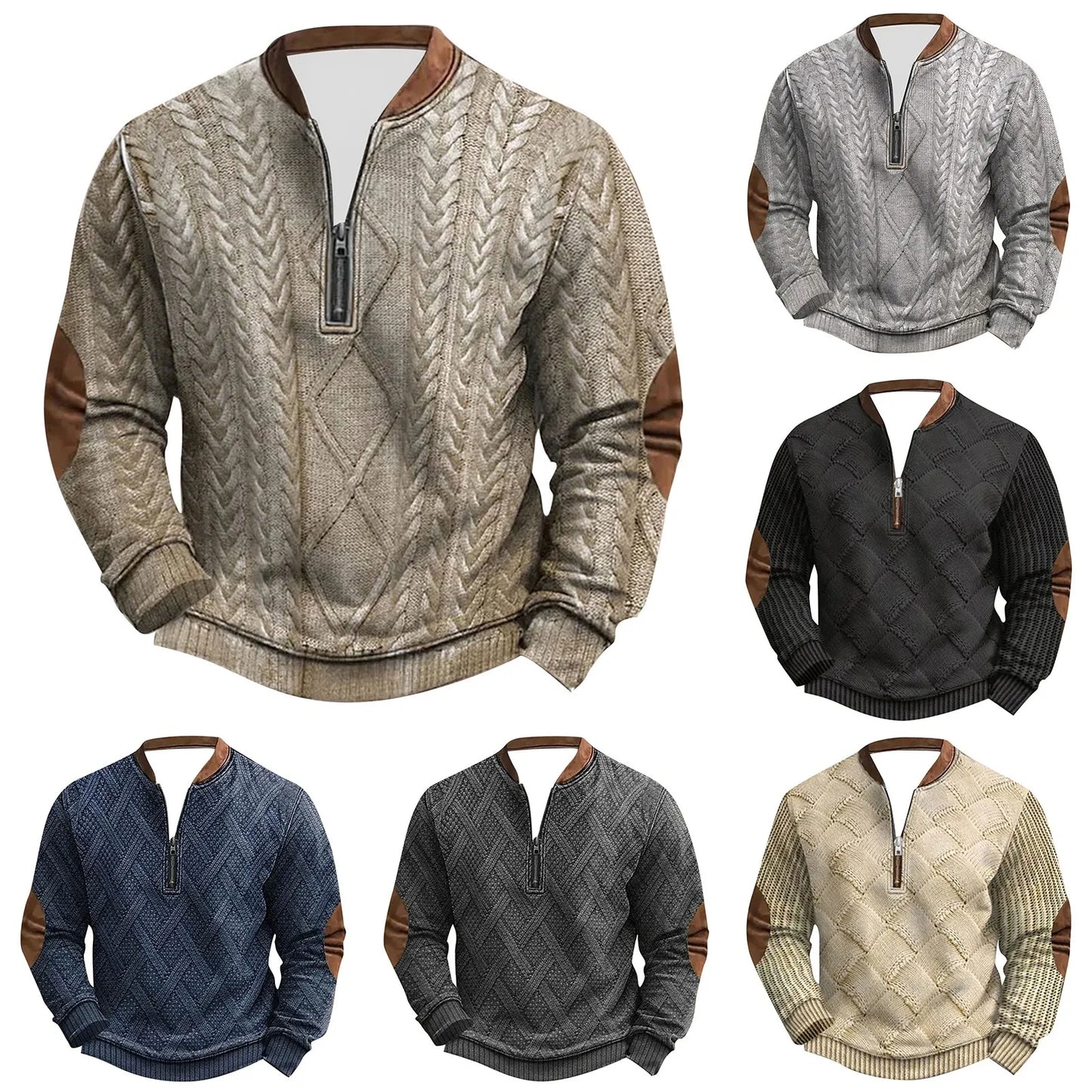 Men's Outdoor Casual Pullover Fashion Textured Daily Sweatshirt