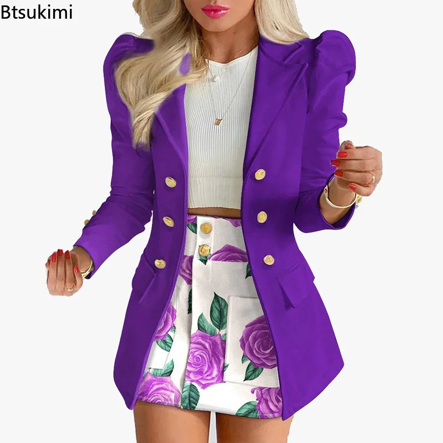 Printed Jacket and Mini Skirt Set I