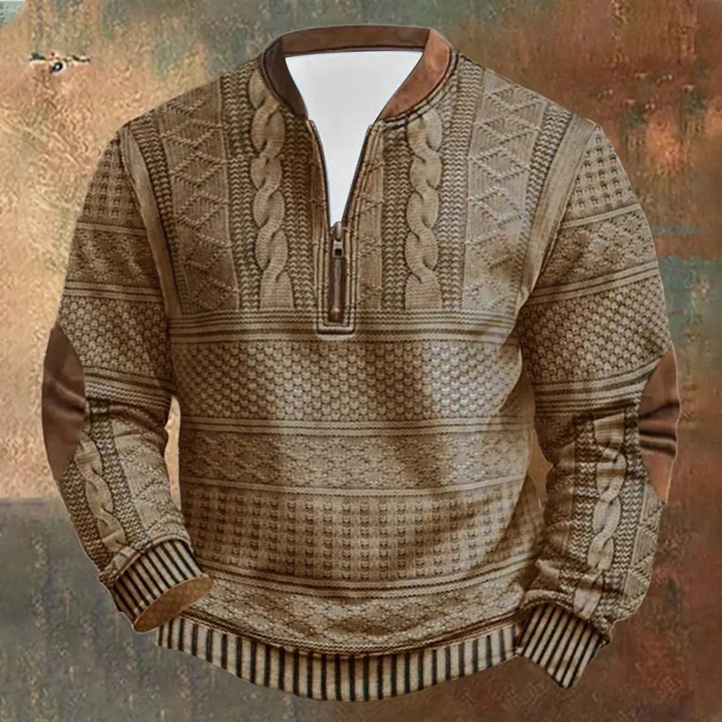 Trendy Oversize Sweatshirts For Man - Casual Long Sleeve Hoodless Pullover, Textured Fabric