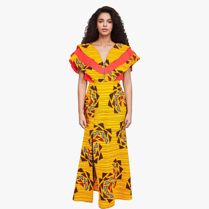 African Ankara Print Wax Batik Women's Dresses