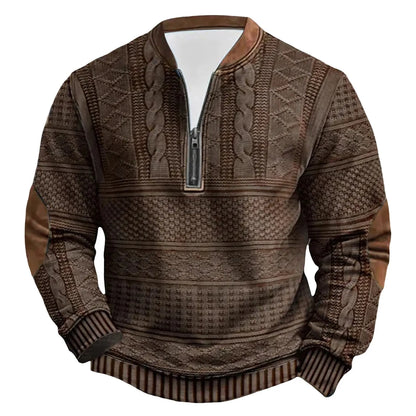 Trendy Oversize Sweatshirts For Man - Casual Long Sleeve Hoodless Pullover, Textured Fabric