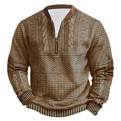 Trendy Oversize Sweatshirts For Man - Casual Long Sleeve Hoodless Pullover, Textured Fabric