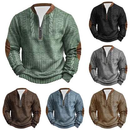 Trendy Oversize Sweatshirts For Man - Casual Long Sleeve Hoodless Pullover, Textured Fabric