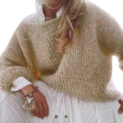 Women's Chunky Knitted Fluffy Pullover Tops