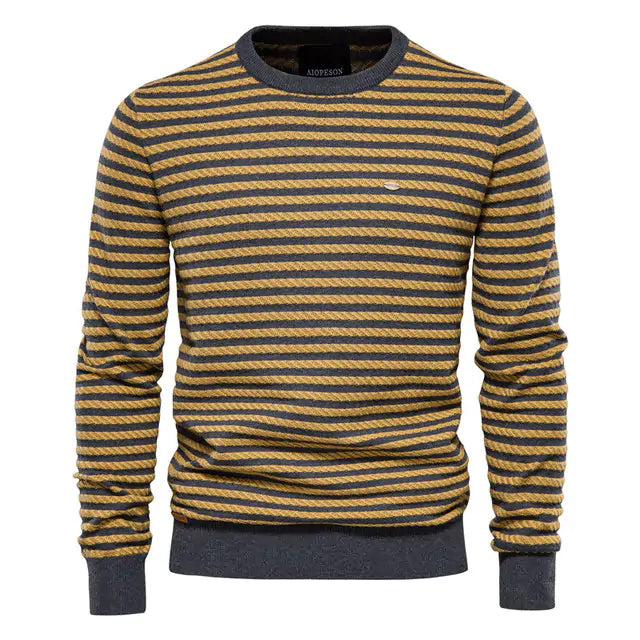 AIOPESON Spliced Cotton Men's Sweater