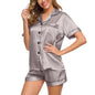 Silk Short Sleeve Pajamas for Women