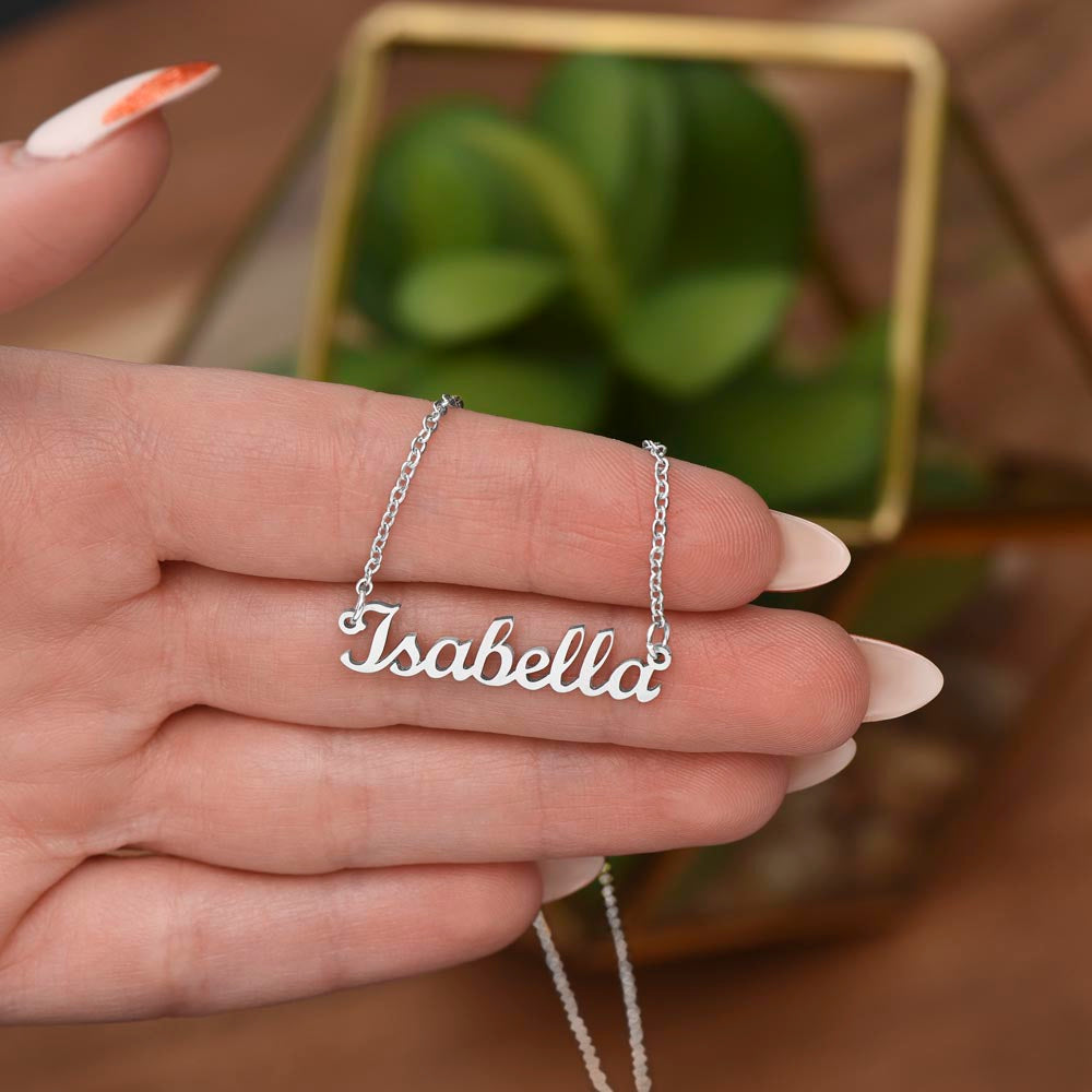 CUSTOM NAME NECKLACE WITH MESSAGE CARD