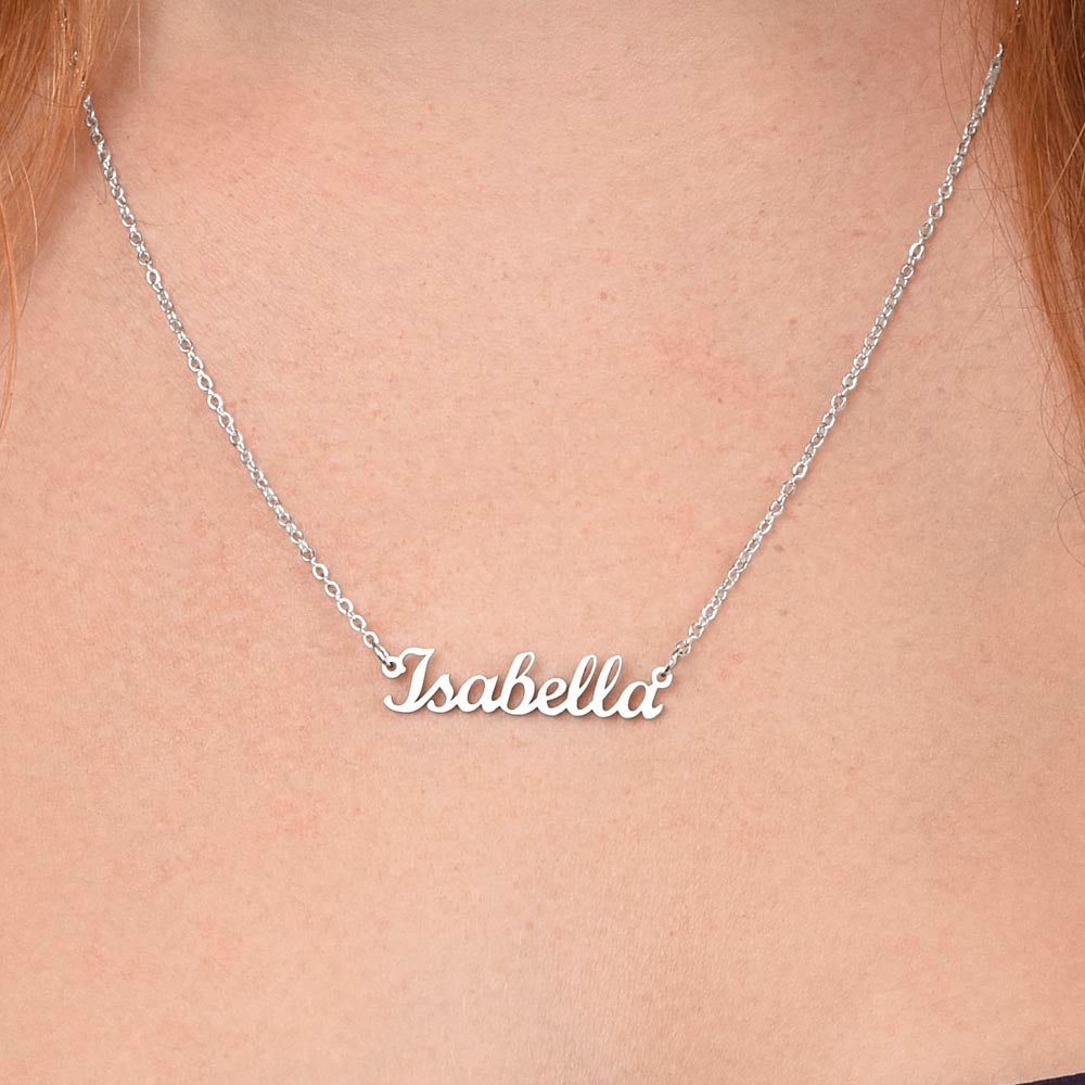 CUSTOM NAME NECKLACE WITH MESSAGE CARD