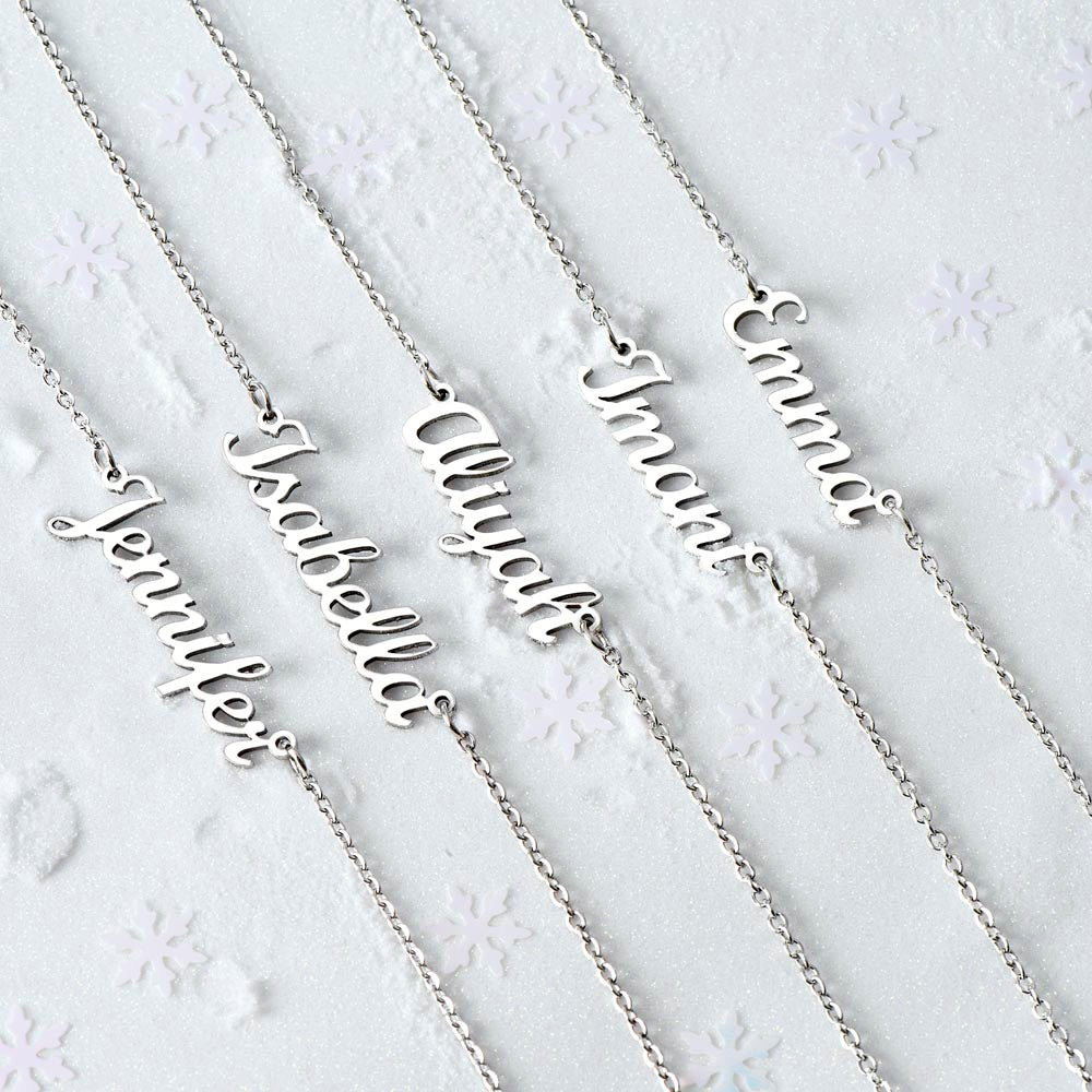 CUSTOM NAME NECKLACE WITH MESSAGE CARD