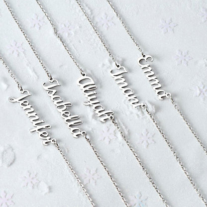 CUSTOM NAME NECKLACE WITH MESSAGE CARD