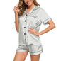 Silk Short Sleeve Pajamas for Women