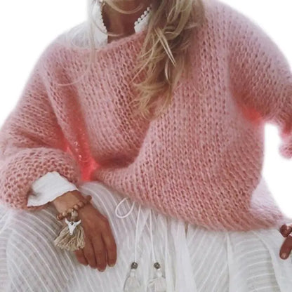 Women's Chunky Knitted Fluffy Pullover Tops