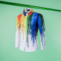 3D ink Splash Paint Color Long-sleeved Men's Shirt