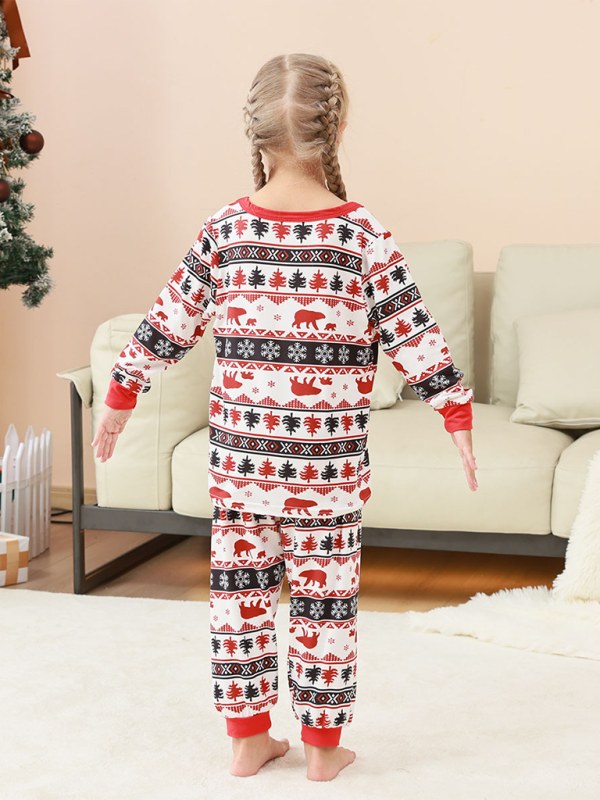 Family Loungewear; Parent-Child Plaid Patchwork Printed Loungewear