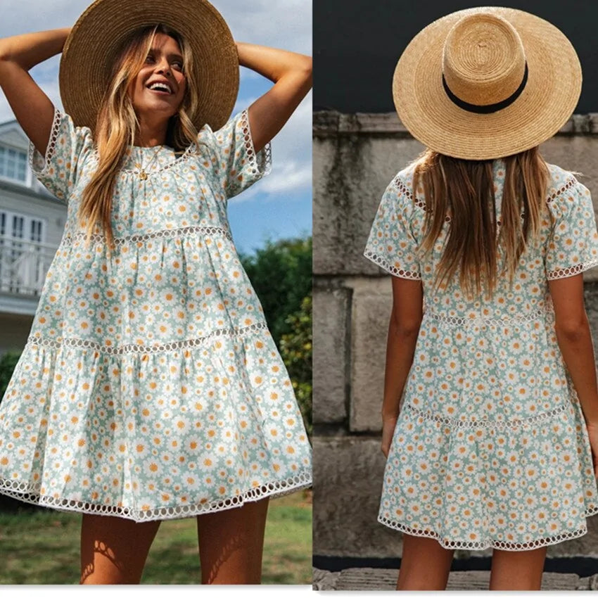 Short Sleeve Floral Sundress