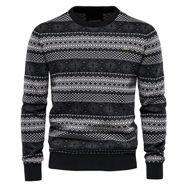 AIOPESON Spliced Cotton Men's Sweater