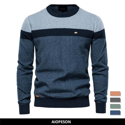 AIOPESON Spliced Cotton Men's Sweater